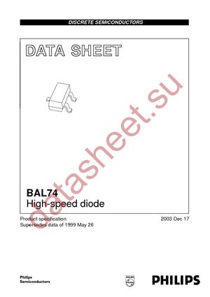 BAL74 T/R datasheet  